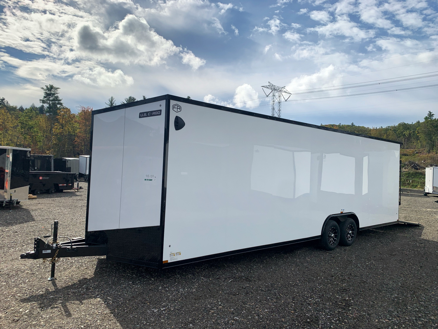 New 2026 US Cargo 8.5x28 +3ft v-nose trailer/ 7'6" interior height/ Polycore/ ext tongue - 9990GVW