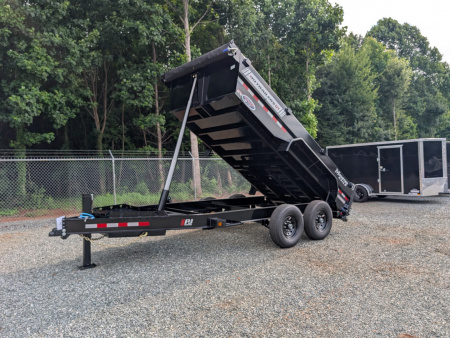 New 2026 PJ Trailers 7X14 DT1 15.4K Low Pro Telescopic Dump Trailer