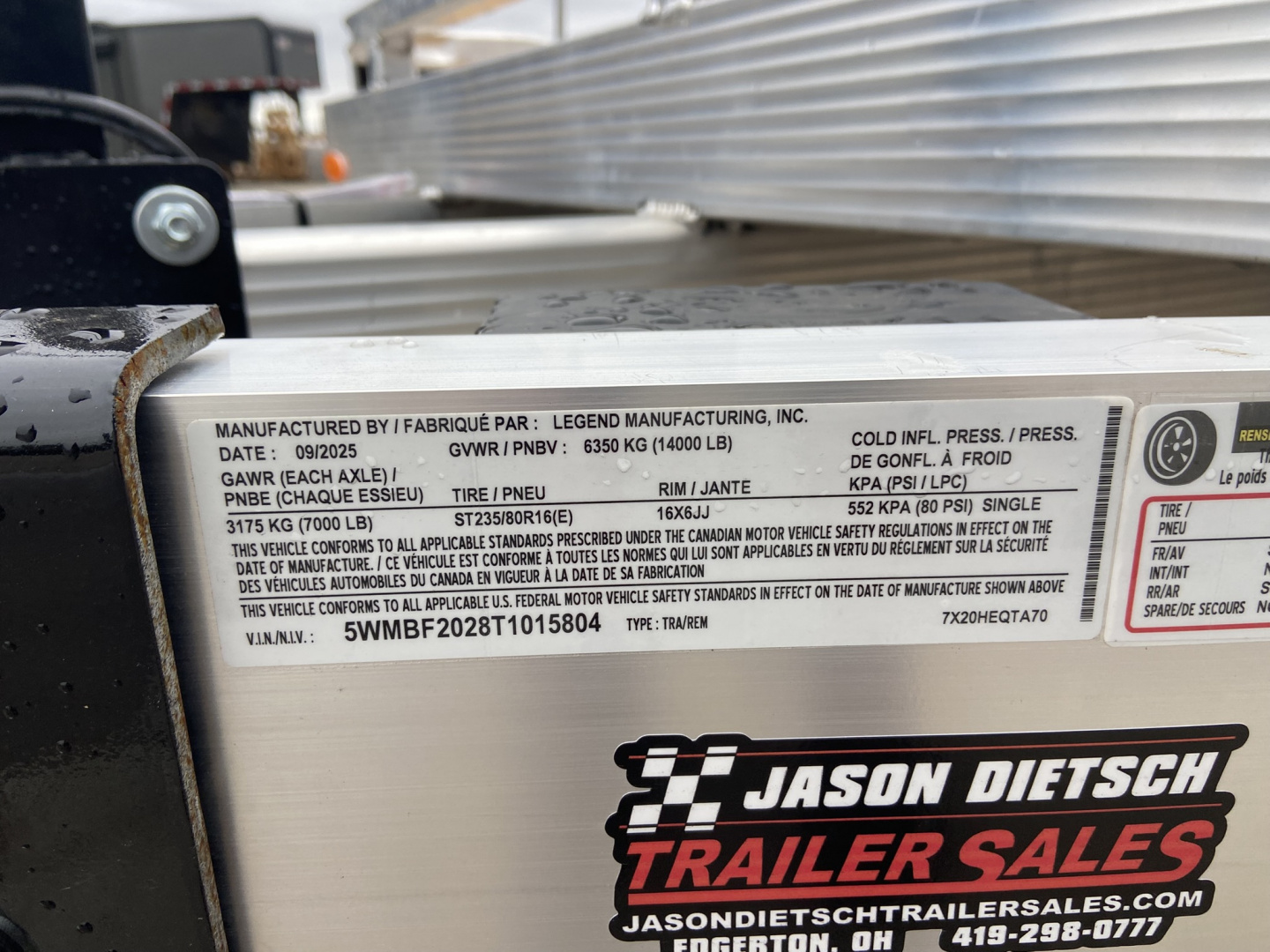 New 2026 Legend Equipment Trailer 20'