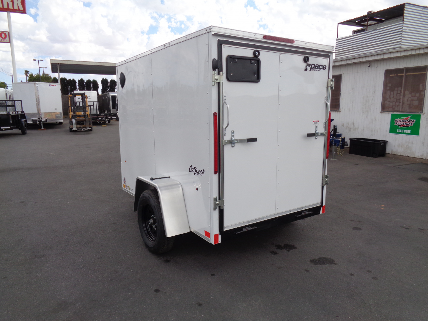New 2026 Pace American * Out Back DLX * 5x8 V-Nose Single Axel Cargo Trailer w/ Rear Ramp Door