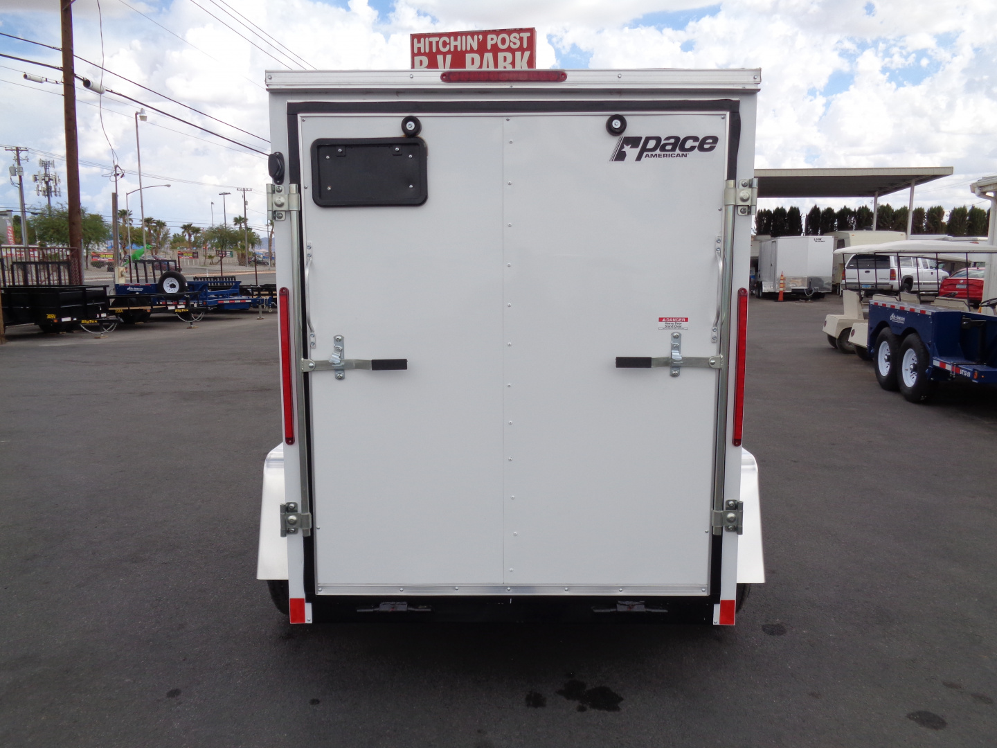 New 2026 Pace American * Out Back DLX * 5x8 V-Nose Single Axel Cargo Trailer w/ Rear Ramp Door