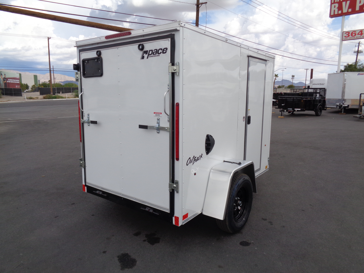 New 2026 Pace American * Out Back DLX * 5x8 V-Nose Single Axel Cargo Trailer w/ Rear Ramp Door