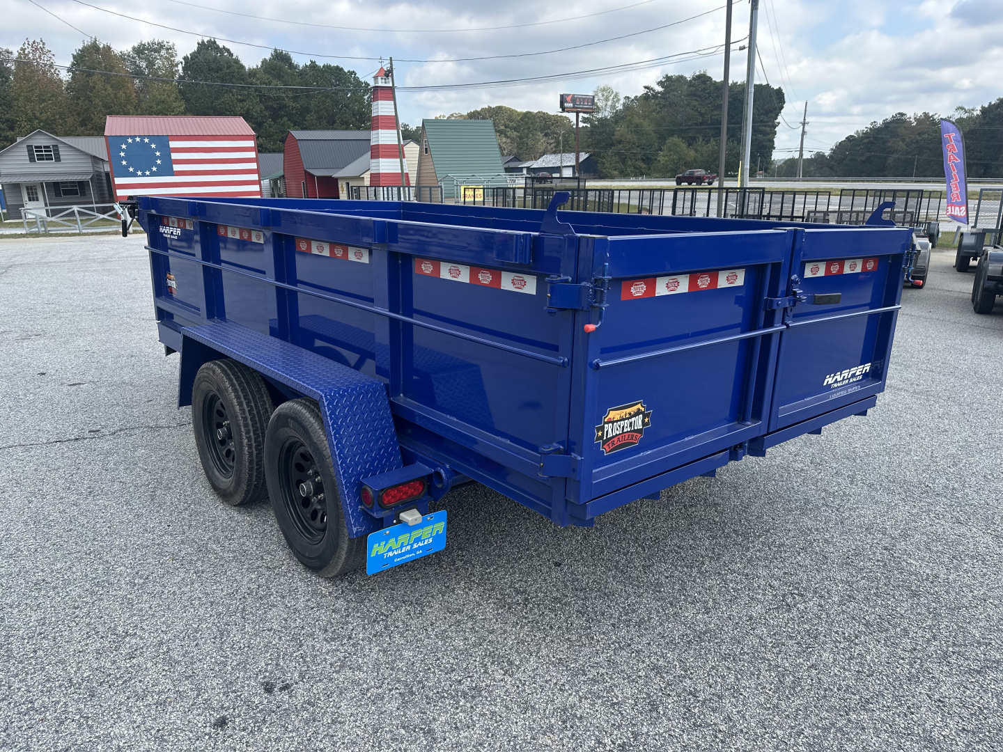 New 2025 PROSPECTOR 7K 6X12 DUMP TRAILER 2' WALLS WITH SPARE TIRE