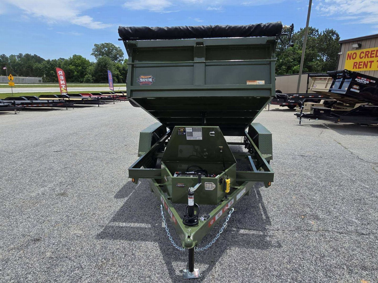 New 2025 PROSPECTOR 7K 6X12 DUMP TRAILER 2' WALLS WITH SPARE TIRE