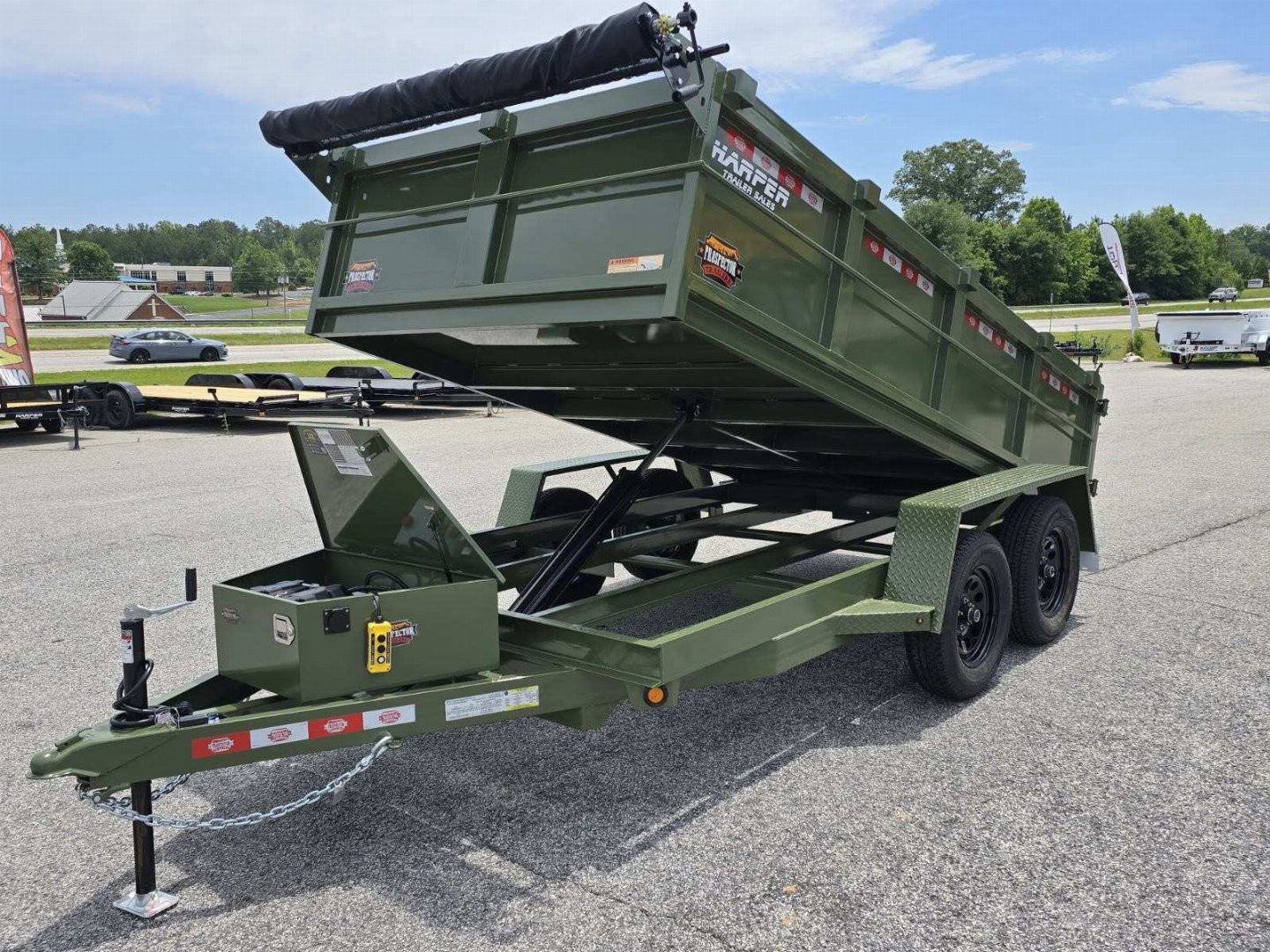 New 2025 PROSPECTOR 7K 6X12 DUMP TRAILER 2' WALLS WITH SPARE TIRE
