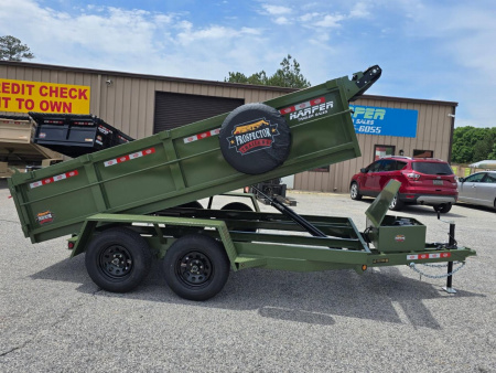 New 2025 PROSPECTOR 7K 6X12 DUMP TRAILER 2' WALLS WITH SPARE TIRE