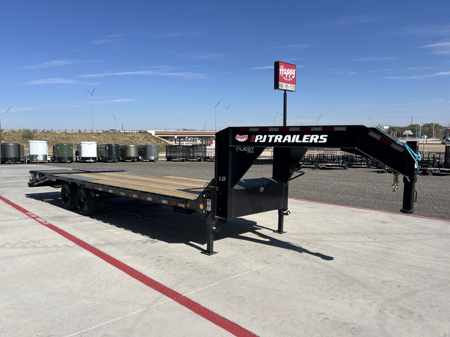 New 2026 PJ 102”x25’ Quest Gooseneck Flatbed w/ Singles – LQ