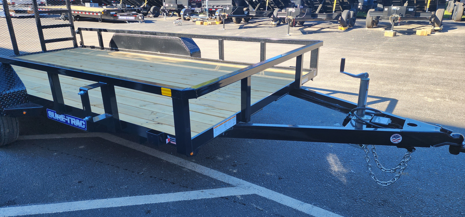 New 7 x 14 Sure-Trac Tube Top Utility Trailer 7k** RE-ENFORCED GATE