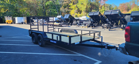 New 7 x 14 Sure-Trac Tube Top Utility Trailer 7k** RE-ENFORCED GATE