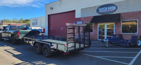 New 7 x 14 Sure-Trac Tube Top Utility Trailer 7k** RE-ENFORCED GATE