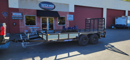 New 7 x 14 Sure-Trac Tube Top Utility Trailer 7k** RE-ENFORCED GATE