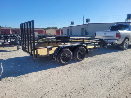 New 2025 WD Trailers 77x14 TA Straight deck Utility Trailer with 48  gate, 35k axles, Diamond series