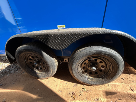 New 2025 Family Trailer 7x16 Tandem Axles Cargo / Enclosed Trailer-Screwless Exterior-Blackout Pkg.-Rear Spoiler