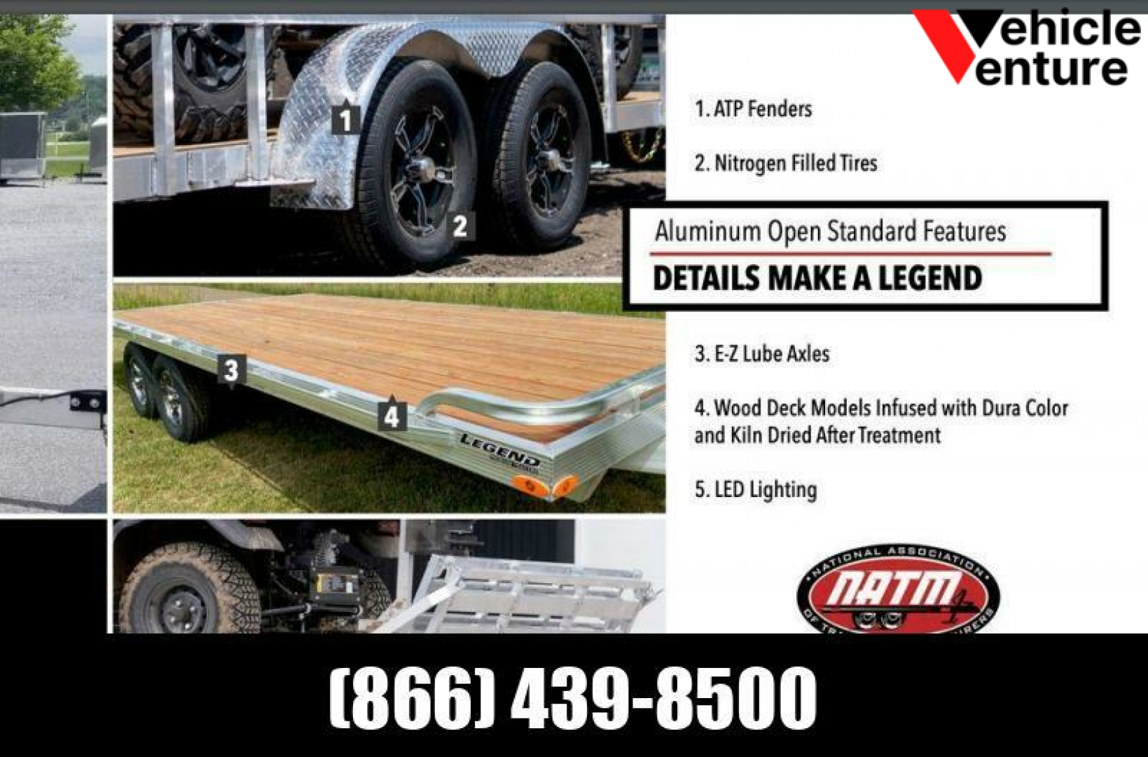 New DEMO 2022 8.5x20 General Duty Aluminum Deckover by Legend Premium Trailers, GVWR,7000lbs
