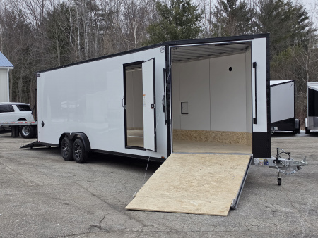 New 7.5 X 29' ENCLOSED SNOMOBILE 24' BOX + 5' V-NOSE 2026 LIGHTNING ALL ALUMINUM