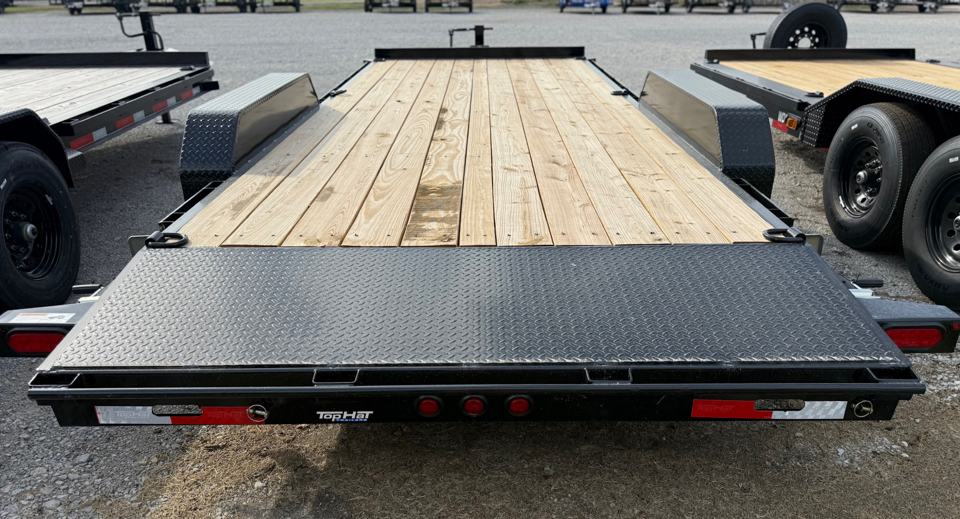 New 2026 Top Hat Trailers EH14-20x83 Equipment Trailer w/ Dovetail, 14 Ply Tire Upg. & Slide In Ramps