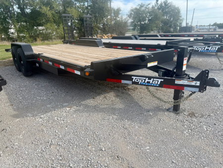 New 2026 Top Hat Trailers EH14-20x83 Equipment Trailer w/ Dovetail, 14 Ply Tire Upg. & Slide In Ramps