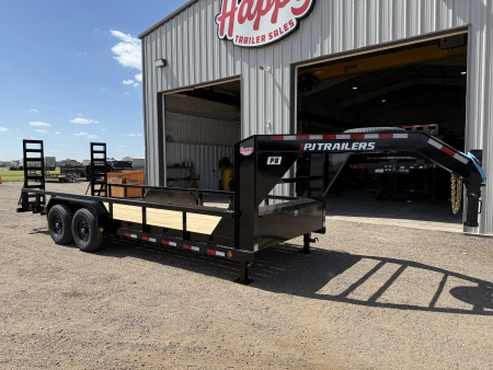 New 2026 PJ 83 x20' Gooseneck Angle Pipetop Trailer – P8