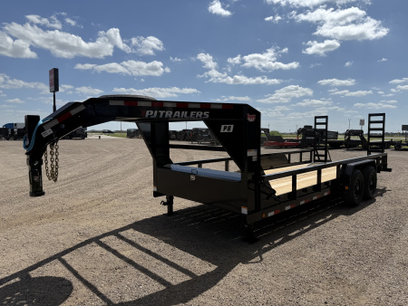 New 2026 PJ 83"x20' Gooseneck Angle Pipetop Trailer – P8