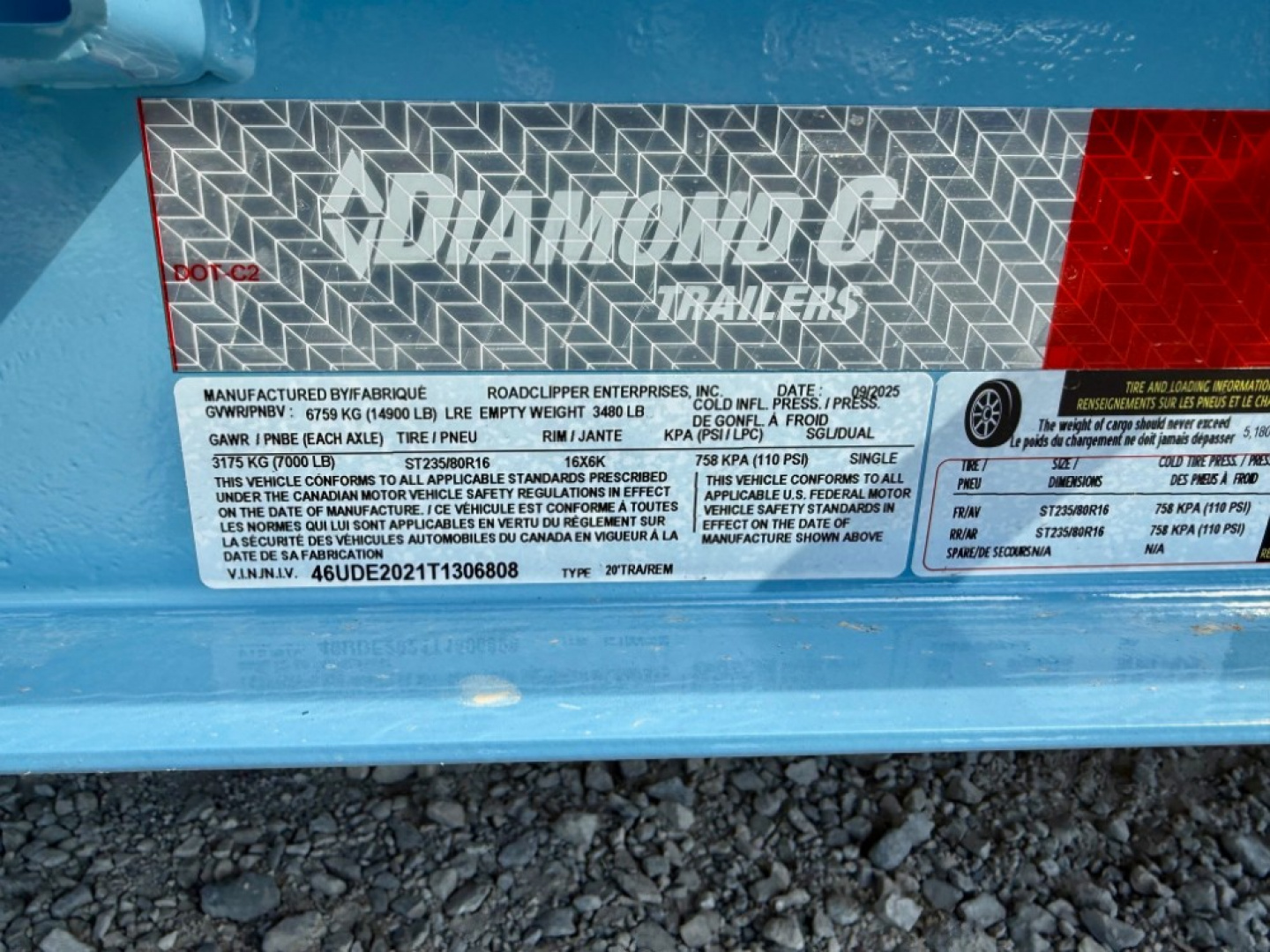 New 2026 Diamond C Trailers LPX 207 Package 20'X82" Equipment Trailer