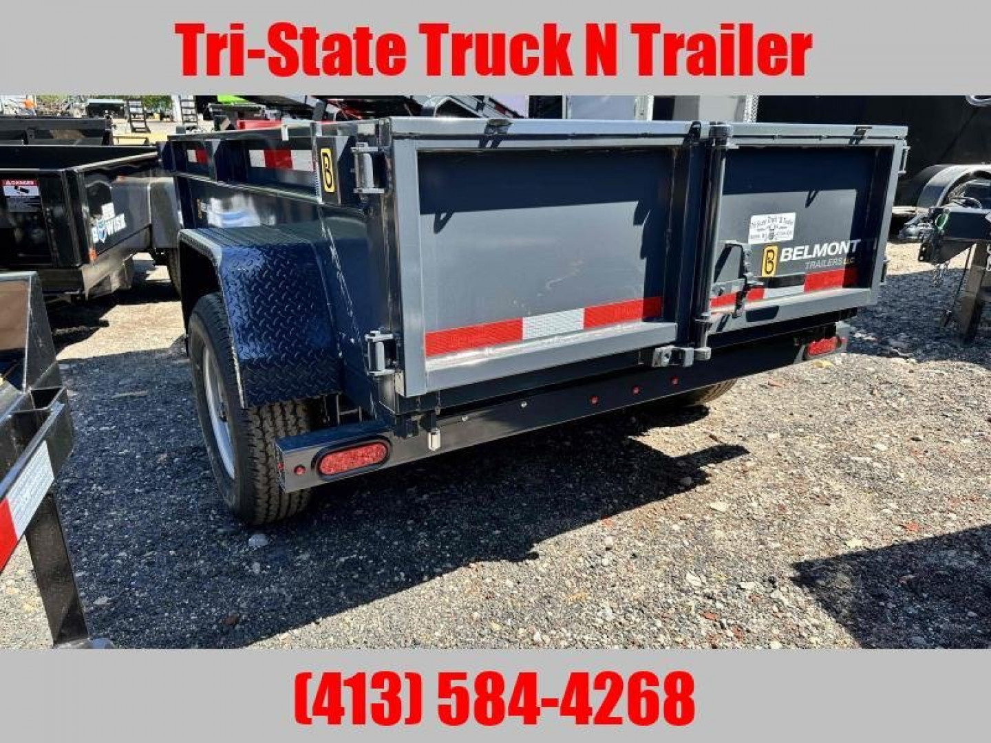 New 2026 Belmont 5x8 Dump trailer 5k gvw Barn doors