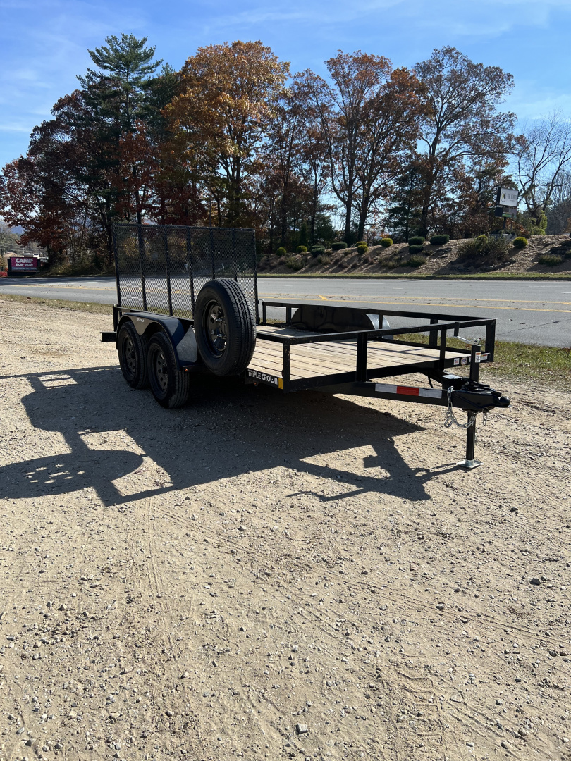 Used 2025 Triple Crown Trailers U6X12TG Utility Trailer / LIKE NEW / 2-3500# BRAKE AXLES / 48" MESH GATE
