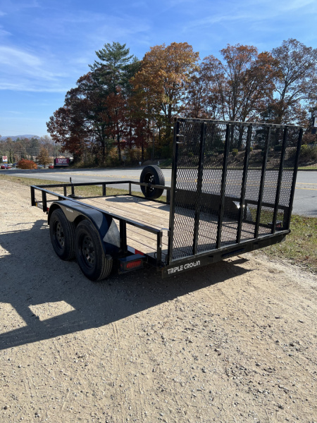 Used 2025 Triple Crown Trailers U6X12TG Utility Trailer / LIKE NEW / 2-3500# BRAKE AXLES / 48" MESH GATE