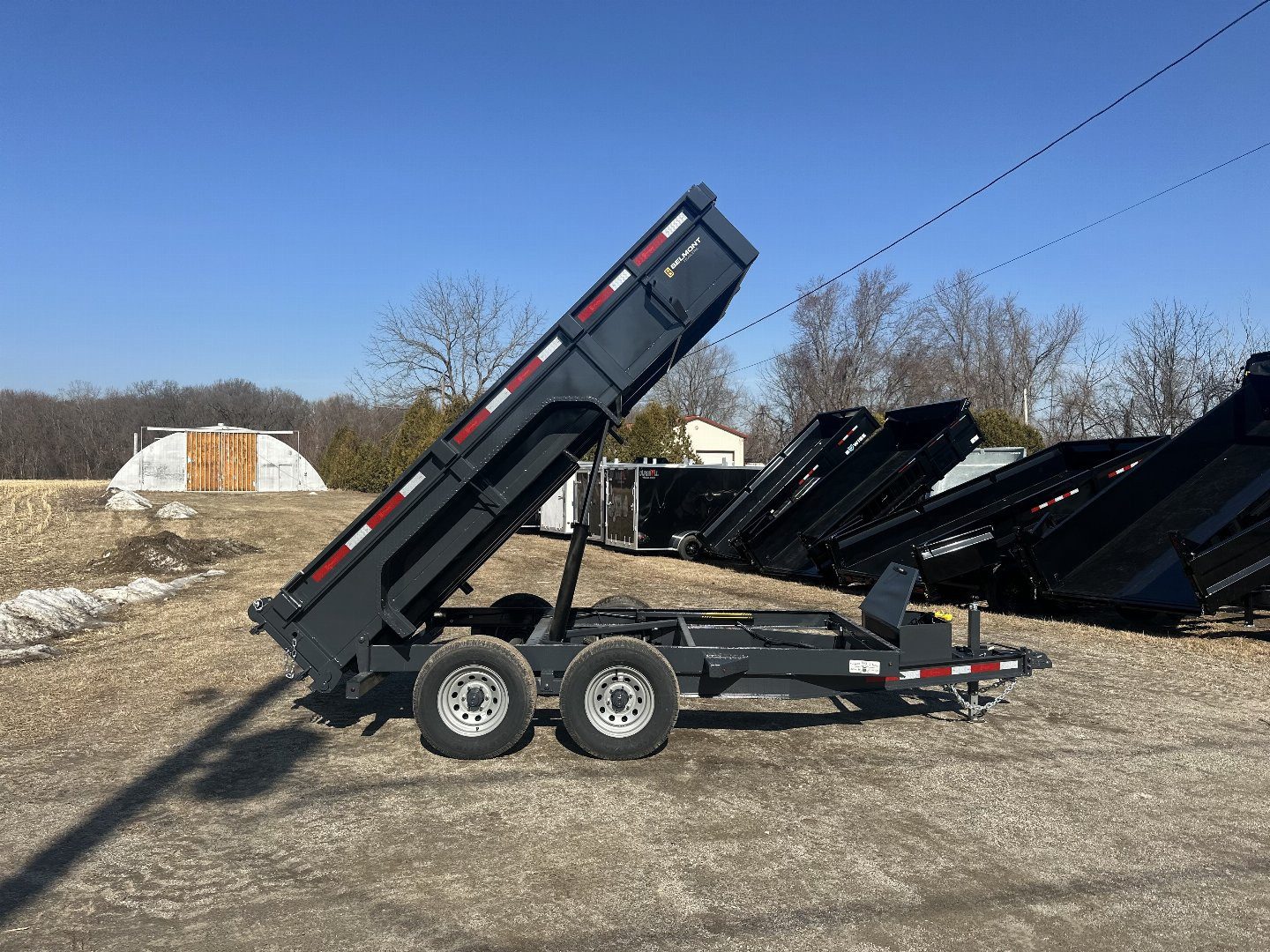 New 2026 Belmont DTL 72x 12 Dump Trailer Barn Door Ramps