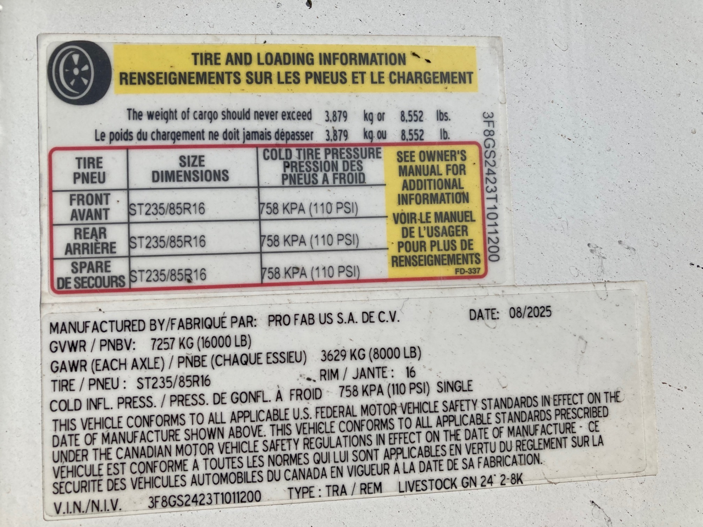 New 2026 Big Bend 24'X6'8" Stock Trailer/ Butterfly Gate