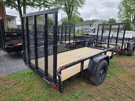 New 5 X 10 Sure Trac Tube Top Utility Trailer, 3k GVWR ****w/Set Back Jack & Fold-Flat Spring Assist Rear Gate