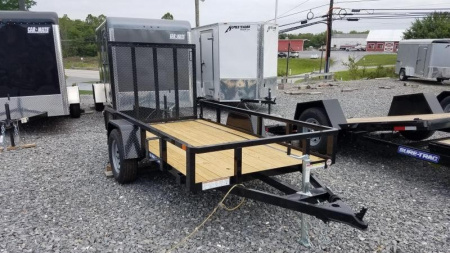 New 5 X 10 Sure Trac Tube Top Utility Trailer, 3k GVWR ****w/Set Back Jack & Fold-Flat Spring Assist Rear Gate