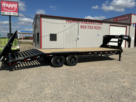 New 2026 PJ 102”x25’ Quest Gooseneck Flatbed w/ Singles – LQ