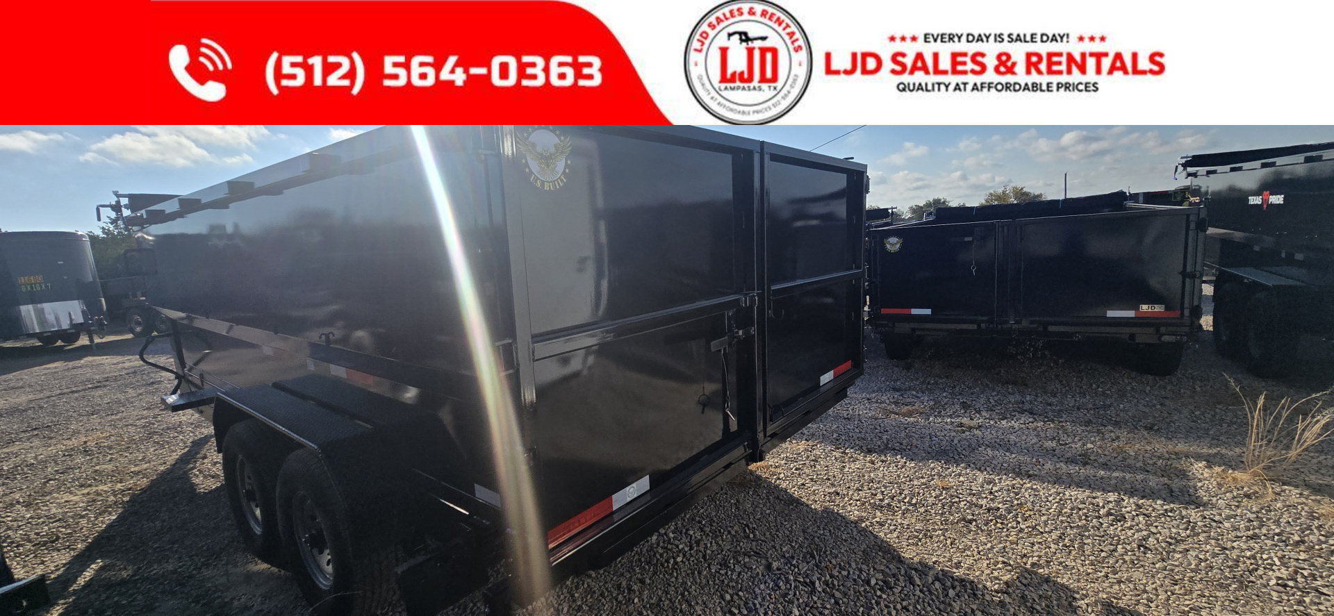 New 2026 US Built - Dump Trailer - 14' x 3' 16K GVWR - Gooseneck