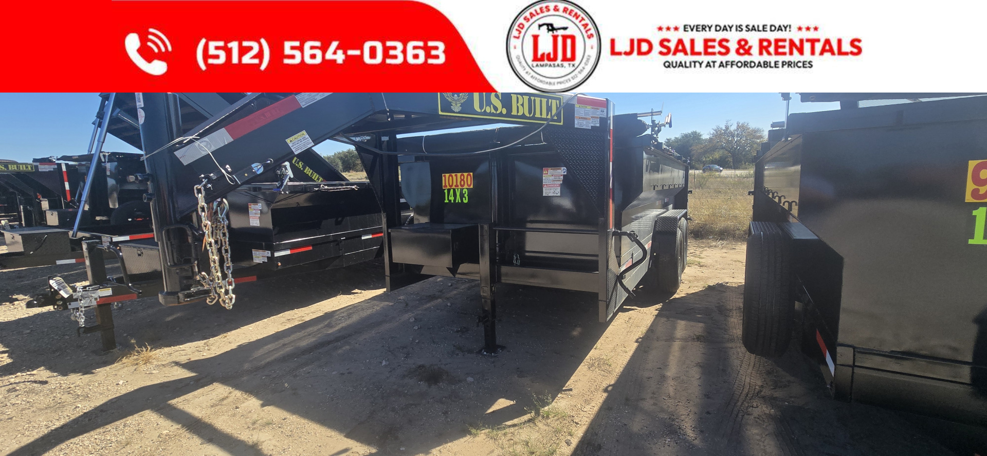 New 2026 US Built - Dump Trailer - 14' x 3' 16K GVWR - Gooseneck