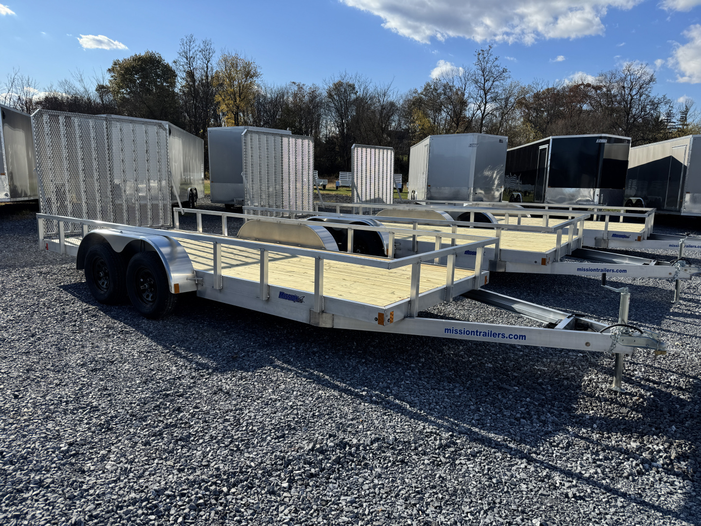 New 2026 Mission 18ft Wood Deck Landscape Aluminum Utility Trailer 6000 LB GVW