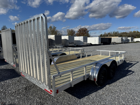 New 2026 Mission 18ft Wood Deck Landscape Aluminum Utility Trailer 6000 LB GVW