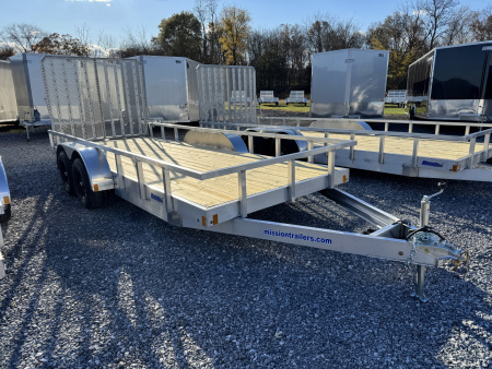 New 2026 Mission 18ft Wood Deck Landscape Aluminum Utility Trailer 9990 LB GVW