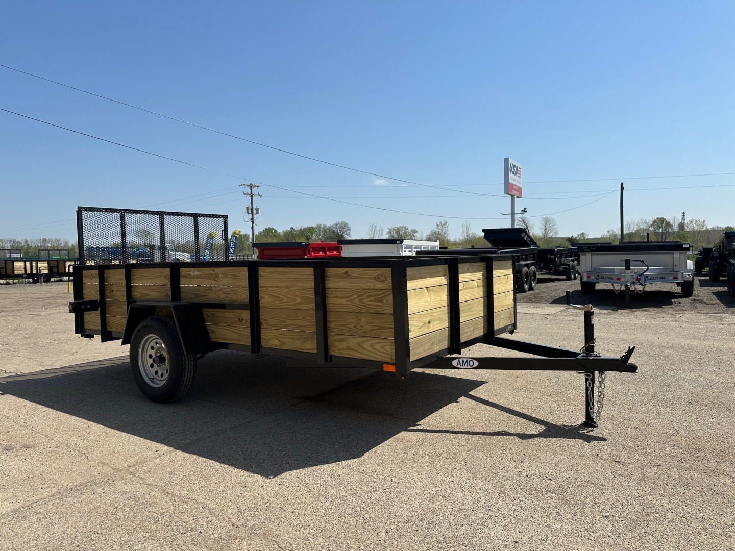 New 2026 AMO 76x12 Wood Side 3K Utility Trailer