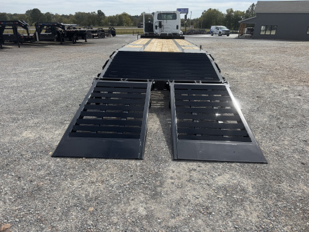 New 2026 Behnke 102"x29' 20 TON Pintle Hitch Tag Trailer *AIR RAMPS*