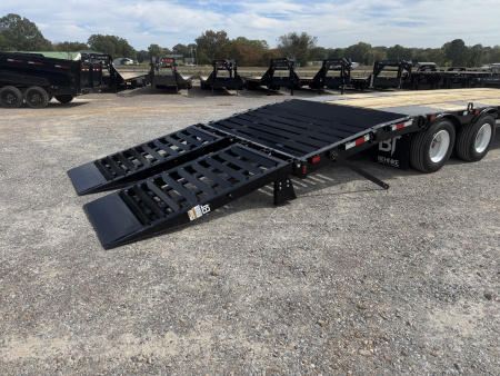 New 2026 Behnke 102"x29' 20 TON Pintle Hitch Tag Trailer *AIR RAMPS*