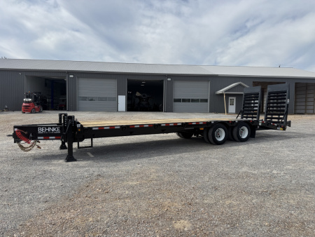New 2026 Behnke 102"x29' 20 TON Pintle Hitch Tag Trailer *AIR RAMPS*