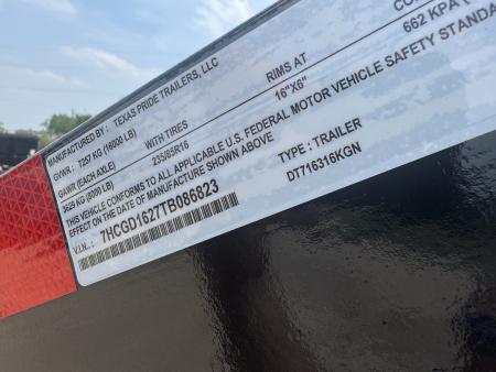 New 2026 Texas Pride Trailers DT716316KGN Dump Trailer