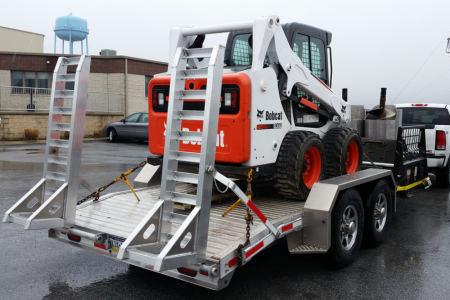 New 2025 EBY 18' TRADESMAN ALL ALUMINUM Lo Pro Equipment Hauler w/ 6' Standup Ramps