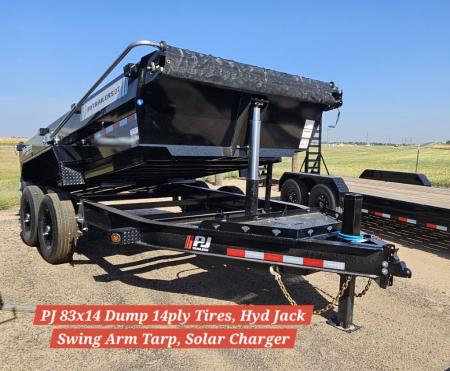 New 2027 PJ Trailers 83  x 14' Telescopic Dump Trailer w/Voyager Package