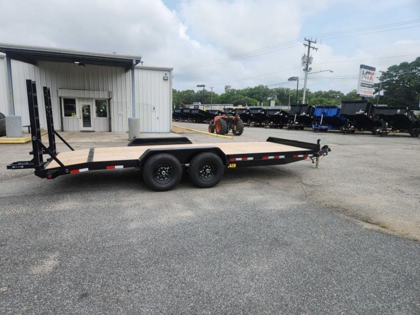 New 2025 Big Tex Trailers 18' 14EB 14K Economy Equipment Trailer w/ Fold Up Ramps