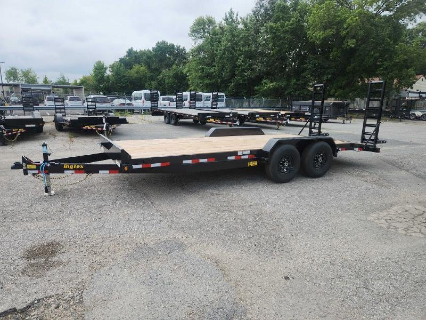 New 2025 Big Tex Trailers 18' 14EB 14K Economy Equipment Trailer w/ Fold Up Ramps