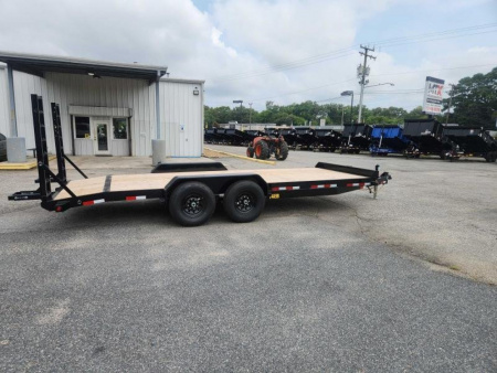 New 2025 Big Tex Trailers 18' 14EB 14K Economy Equipment Trailer w/ Fold Up Ramps