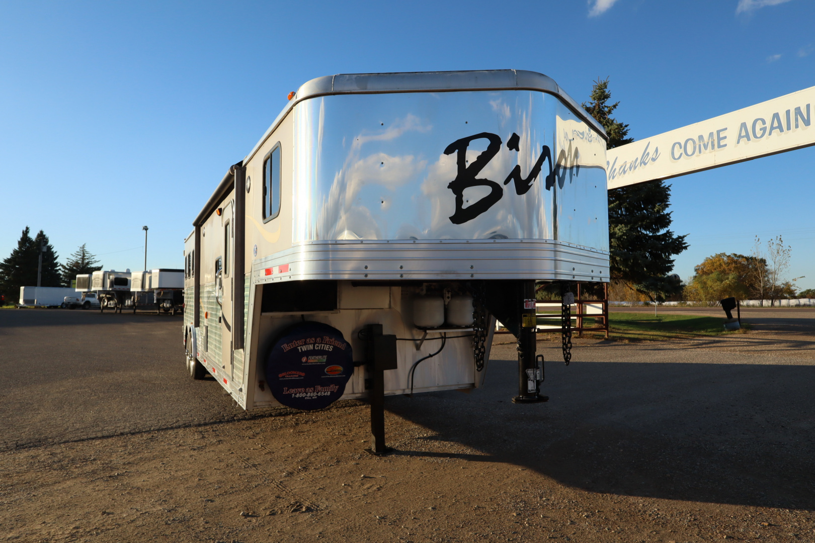 Used 2012 Bison Trailers 3 Horse LQ W/Slide Horse Trailer
