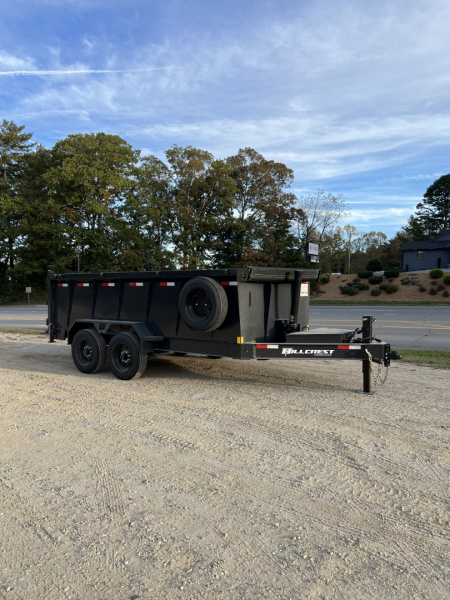 New 2026 Hillcrest Trailers 176714SDH Dump Trailer / 7' WIDE X 14' LONG / 40  HIGH SIDES / TELESCOPIC HOIST / COMBO REAR GATES / SLIDE OUT RAMPS / 215/75R17.5 16 PLY TIRES