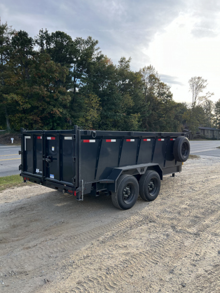 New 2026 Hillcrest Trailers 176714SDH Dump Trailer / 7' WIDE X 14' LONG / 40" HIGH SIDES / TELESCOPIC HOIST / COMBO REAR GATES / SLIDE OUT RAMPS / 215/75R17.5 16 PLY TIRES